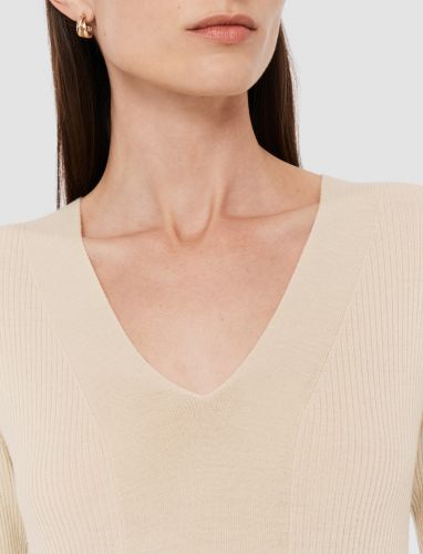 Fine Merino Rib V Neck Top - XXS - Joseph - Modalova