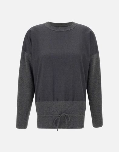 Woll-Seiden-Kaschmir-Pullover in Rauchgrau - Fabiana Filippi - Modalova