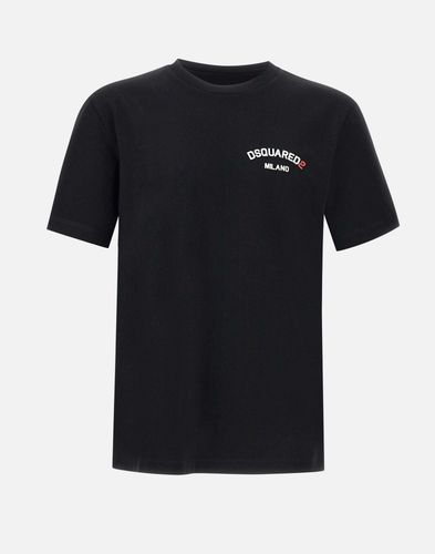 Schwarzes T-Shirt aus Baumwolle, Regular Fit - Dsquared2 - Modalova