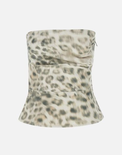 Tierprint-Denim-Drapiertop - ROTATE BIRGER CHRISTENSEN - Modalova