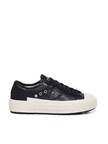 Schwarze Kalbsleder Low Top Sneaker - Philippe Model - Modalova