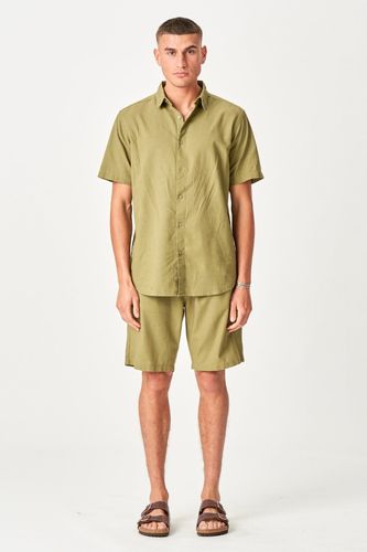 Wäsche Mit Kurzärärmernem Hemd + Leinen Shorts - Herren Hemd - TEESHOPPEN - Modalova