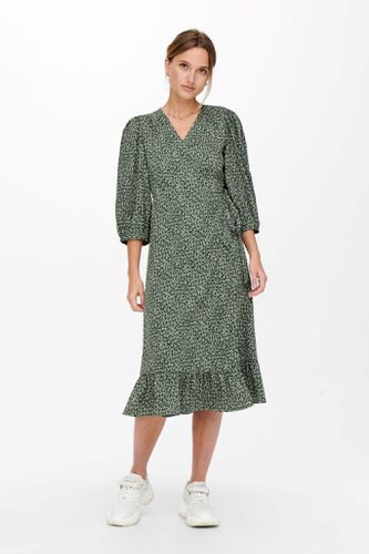 Olivia 3/4 Wrap Midi Kleid - Balsam Grün - ONLY - Modalova