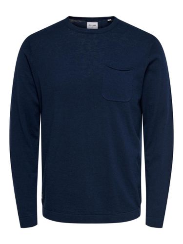 Pocket Crewneck Strik - Dressblues - Mann - Only & Sons - Modalova