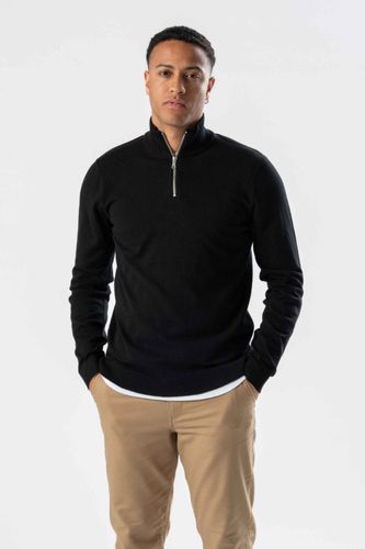 Pullover Half Zip - Schwarz - MITTEL - TeeShoppen - Modalova