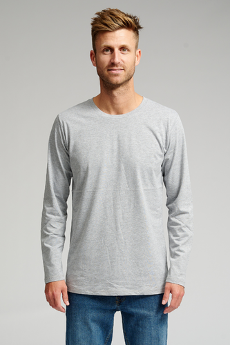 Basic Langarmes T-Shirt-grau - Mann - TeeShoppen - Modalova