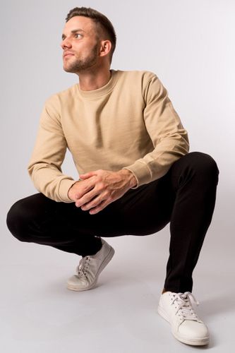 Basic Crewneck - Khaki - Mann - TeeShoppen - Modalova