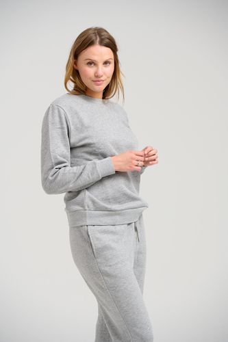 Basic Crewneck -Schweiß - hellgraue Melange - Damen - TeeShoppen - Modalova