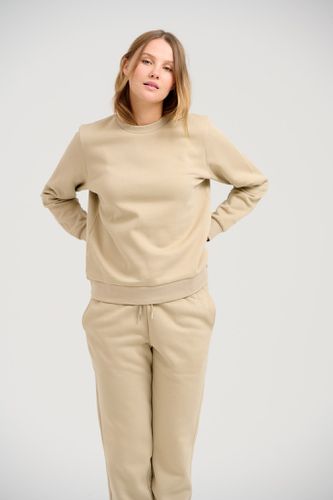 Basic Crewneck -Schweiß - dunkles Beige - Damen - TeeShoppen - Modalova