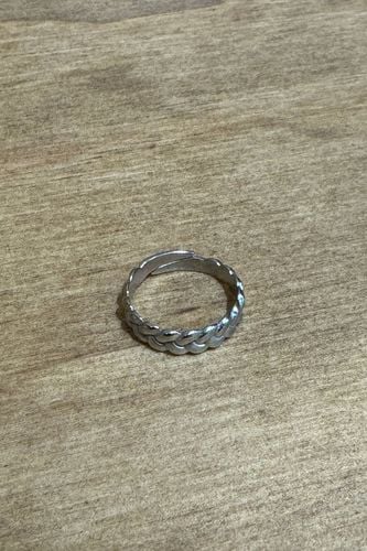 Gewebter Stahl offener Ring - Silber - TeeShoppen - Modalova