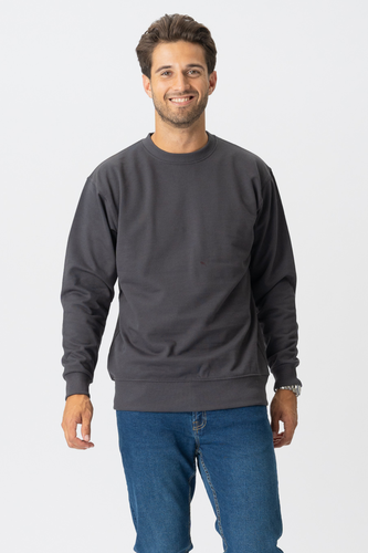 Basic Crewneck - Dunkelgrau - Mann - TeeShoppen - Modalova