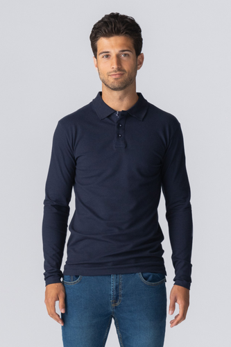 Muscle Langarm -Polo -Hemd - Marine - Male - TeeShoppen - Modalova