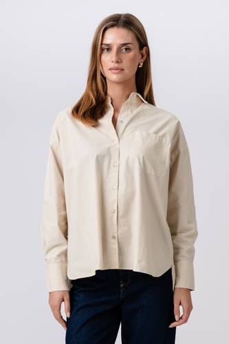 Entspanntes Hemd Beige - Size XS - Damen Hemd - TEESHOPPEN - Modalova