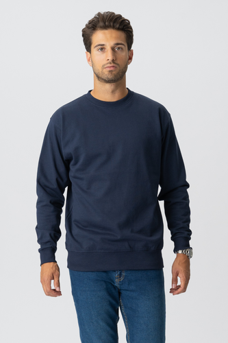 Basic Crewneck - Marine - Mann - TeeShoppen - Modalova