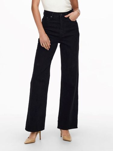 Camille Wide Leg Jeans - schwarzer Denim - ONLY - Modalova