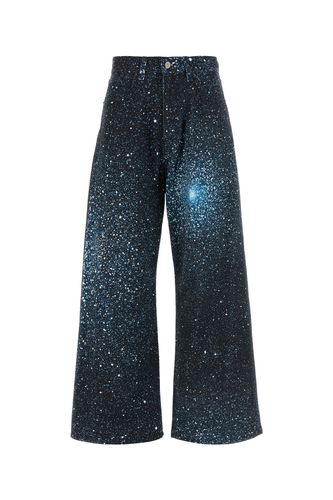 Printed stretch denim jeans - GIUSEPPE DI MORABITO - Modalova