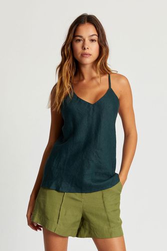 FLEUR Organic Linen Camisole - Teal Green, Size 1/ UK 8/ EUR 36 - KOMODO - Modalova