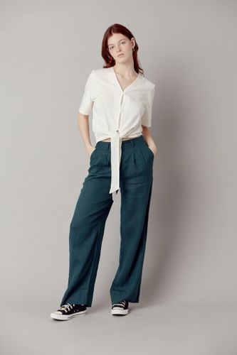 LION Organic Linen Trousers - Teal Green, SIZE 1 / UK 8 / EUR 36 - KOMODO - Modalova