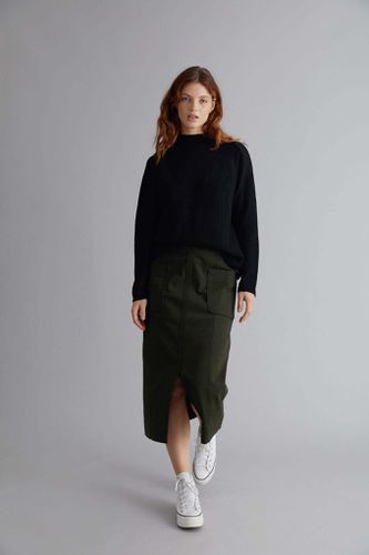 SORA Womens Organic Cotton Midi Skirt Khaki, Size 4 / UK 14 / EUR 42 - KOMODO - Modalova