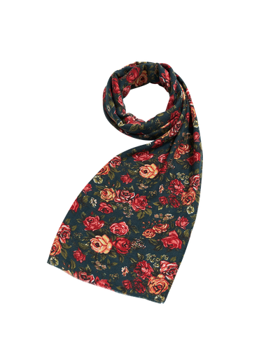 Teal Roses Pashmina Scarf | Women's Scarf - Fable England - Modalova