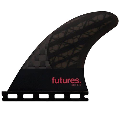 QD2 4.15 Blackstix 80/20 HC Quad Rear Surfboard Fins - Smoke/Violet - Futures - Modalova