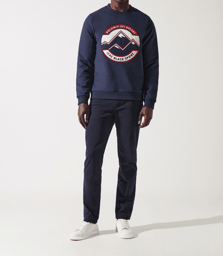 Sweat col rond fantaisie marine - IZAC - Modalova