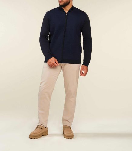 Gilet zippé marine col teddy BAOBT - IZAC - Modalova