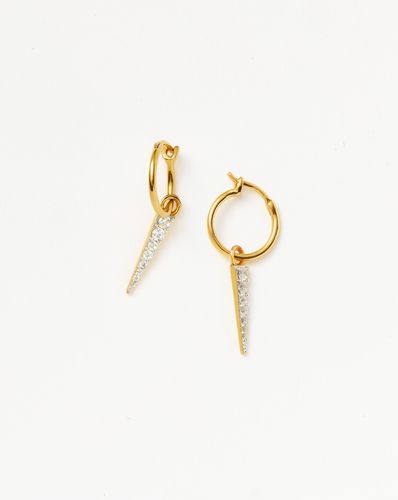 Mini Pave Spike Charm Hoop Earrings | 18ct Gold Vermeil/Cubic Zirconia - Missoma - Modalova