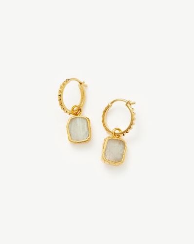 Mini Pyramid Charm Hoop Earrings | 18ct Gold Vermeil/Rainbow Moonstone - Missoma - Modalova