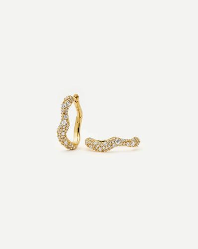 Molten Snow Small Hoop Earrings | 18ct Gold Vermeil/Cubic Zirconia - Missoma - Modalova