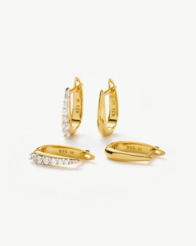 Claw Pave Huggies Earring Set | 18ct Gold Vermeil/Pavé - Missoma - Modalova