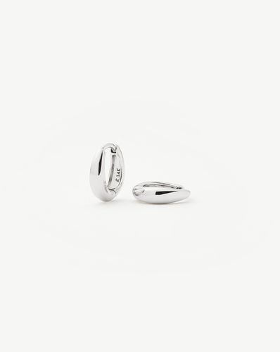 Fine Dome Huggies | 14ct Solid White Gold - Missoma - Modalova