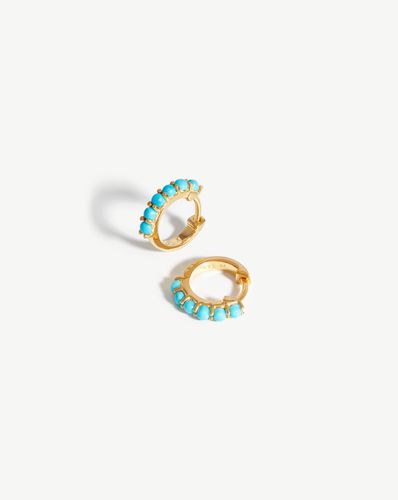 Gemstone Huggies | 18ct Gold Vermeil/Turquoise - Missoma - Modalova