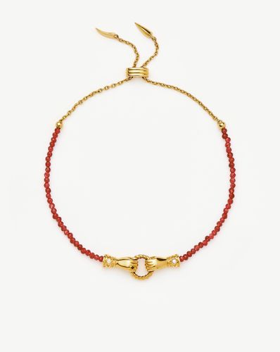 Harris Reed In Good Hands Gemstone Slider Bracelet | 18ct Gold Plated/Red Quartz - Missoma - Modalova