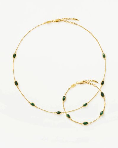 Iconic Magma Gemstone Choker & Bracelet Set | 18ct Gold Vermeil/Malachite - Missoma - Modalova