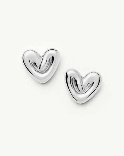 Puffy Heart Oversized Stud Earrings | Silver Plated - Missoma - Modalova