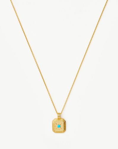 December Birthstone Pendant Necklace | 18ct Gold Vermeil/Dyed Turquoise Magnesite - Missoma - Modalova