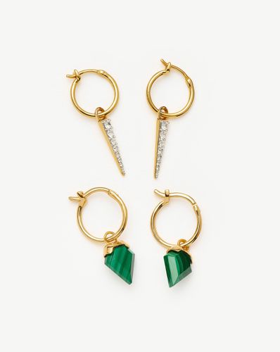 Shield & Spike Charm Hoop Earring Set | 18ct Gold Vermeil - Missoma - Modalova