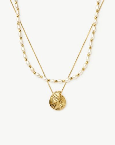 Spiral Pendant Necklace & Pearl Beaded Choker Set | 18ct Gold Plated / Pearl - Missoma - Modalova