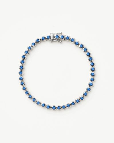 Tennis Round Bracelet | Sterling Silver/Sapphire Blue Nano-crystal - Missoma - Modalova