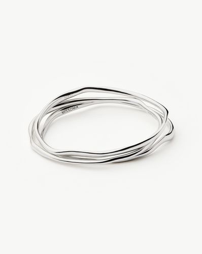 Trio Molten Ripple Bangle Bracelet Set | Sterling Silver - Missoma - Modalova