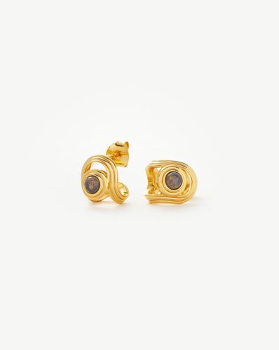 Zenyu Link Gemstone Open Stud Earrings | 18ct Gold Vermeil/Labradorite - Missoma - Modalova