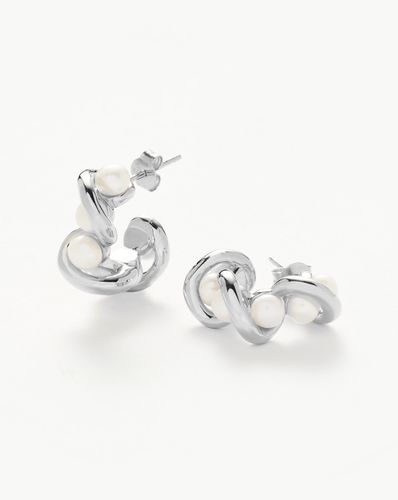 Molten Pearl Twisted Mini Double Hoop Earrings - Missoma - Modalova