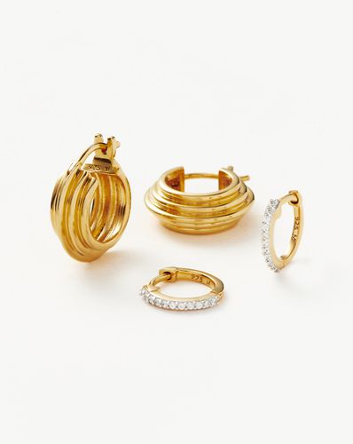 Classic Ridge Mini Hoop Earring Set | 18ct Gold Vermeil - Missoma - Modalova