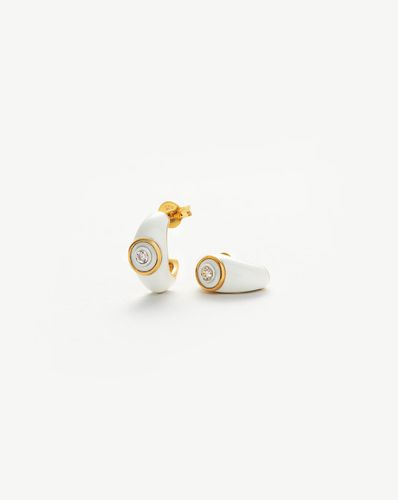 Enamel & Stone Dome Small Hoop Earrings - Missoma - Modalova