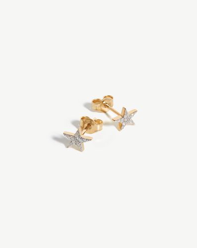 Fine Diamond Small Star Stud Earrings | 14ct Solid Gold/Diamond - Missoma - Modalova