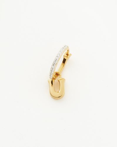 Initial Single Charm Hoop Earring - Initial U | 18ct Gold Vermeil - Missoma - Modalova