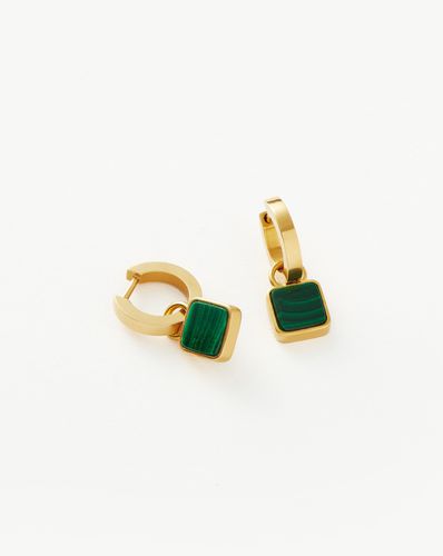 Lucy Williams Square Malachite Charm Hoop Earrings | 18ct Gold Vermeil/Malachite - Missoma - Modalova