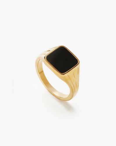 Lucy Williams Square Signet Ring | 18ct Gold Vermeil/Black Spinel - Missoma - Modalova