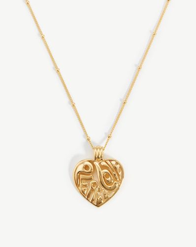 Peace & Love Heart Pendant Chain Necklace | 18ct Gold Vermeil - Missoma - Modalova